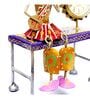 Golden Metal Handpainted Decorative Lady Musician Showpiece Table Clock