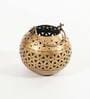 Jali Gold Metal Hanging Tea Light Holder