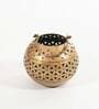 Jali Gold Metal Hanging Tea Light Holder