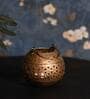 Jali Gold Metal Hanging Tea Light Holder