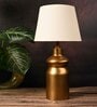 Golden Metal Urn Shaped Lamp with Taper Solid White Shade