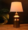 Golden Metal Urn Shaped Lamp with Taper Solid White Shade
