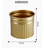 Golden Metallic Round Radiant Stripes Planter