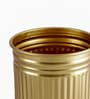 Golden Metallic Round Radiant Stripes Planter