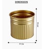 Golden Metallic Round Radiant Stripes Planter