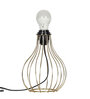 Golden Modren Wire Cage Table Lamp with Fabric Shade