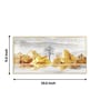 Golden Mountains And Birds Glass Finish Horizontal Wall Art