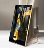 Golden Nightfall Glass Finish Vertical Wall Art