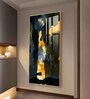 Golden Nightfall Glass Finish Vertical Wall Art