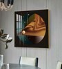 Golden Noir Glass Finish Square Wall Art