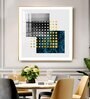 Golden Noir Mosaic Glass Finish Square Wall Art