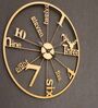 Gold Metal Numbering Novelty Wall Clock