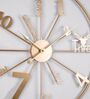 Gold Metal Numbering Novelty Wall Clock