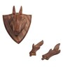 Deer Head Wooden Handicrafts Showpiece Wall Hanging Faux Animal Bust