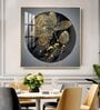Golden Petal Grandeur Glass Finish Square Wall Art