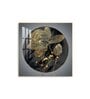 Golden Petal Grandeur Glass Finish Square Wall Art