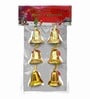 Golden Plastic Christmas Jingle Bells With Red Ribbon