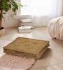 Gold Solid Polyester 20x20 Inches Floor Cushion
