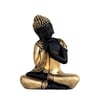 Sitting Buddha Gold & Black Polyresin Idol