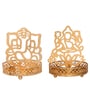 Laxmi And Ganesha Shadow Golden Metal Diya
