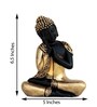 Sitting Buddha Gold & Black Polyresin Idol