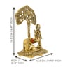 Golden Polyresin Lord Krishna playing Flute under Tree Idol