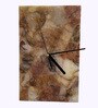 Golden Quartz Gemstone Rectangle Clock -