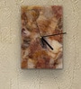 Golden Quartz Gemstone Rectangle Clock -