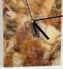Golden Quartz Gemstone Rectangle Clock -