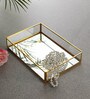 3 Compartments Glass Jewellery Organiser In Golden