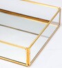 3 Compartments Glass Jewellery Organiser In Golden