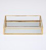 3 Compartments Glass Jewellery Organiser In Golden