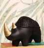 Golden Rhino Resin Artifact In Black (Black)