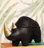 Black & Gold Rhino Resin Artifact