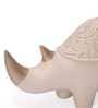 White & Golden Rhino Resin Artifact