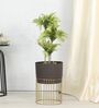 Golden Ridge Large Brown & Gold Metal Planter