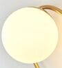 Golden Ring Wall Light with White Glass Globe