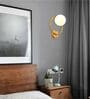 Golden Ring Wall Light with White Glass Globe