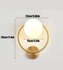 Golden Ring Wall Light with White Glass Globe
