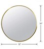 32 Inch Golden Round Mirror in Steel Frame
