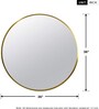 36 Inch Golden Round Mirror in Steel Frame