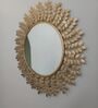 Golden Floral Round Wall Mirror