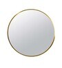 24 Inch Golden Round Mirror in Steel Frame