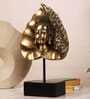 Golden Serenity Buddha On Ficus Leaf Resin & Metal Sculpture
