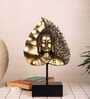 Golden Serenity Buddha On Ficus Leaf Resin & Metal Sculpture