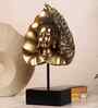 Golden Serenity Buddha On Ficus Leaf Resin & Metal Sculpture