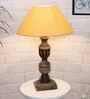 Golden Shade Table Lamp With Wooden Base