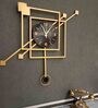Gold Metal Square Novelty Pendulum Wall Clock