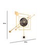 Gold Metal Square Novelty Pendulum Wall Clock