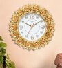 Golden Synthetic Plastic Wall Clock